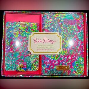 Lilly Pulitzer boxed set Lilly’s Lagoon luggage tag & passport cover New